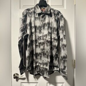 Robert Graham Button Down Shirt - Abstract Skull Pattern - Medium